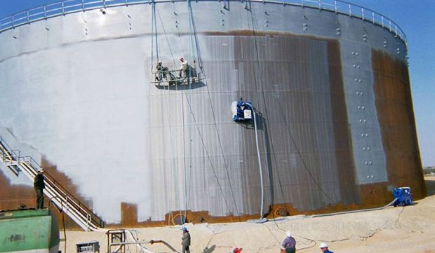 石油儲罐外壁除銹設備圖片 石油儲罐外壁除銹設備圖片